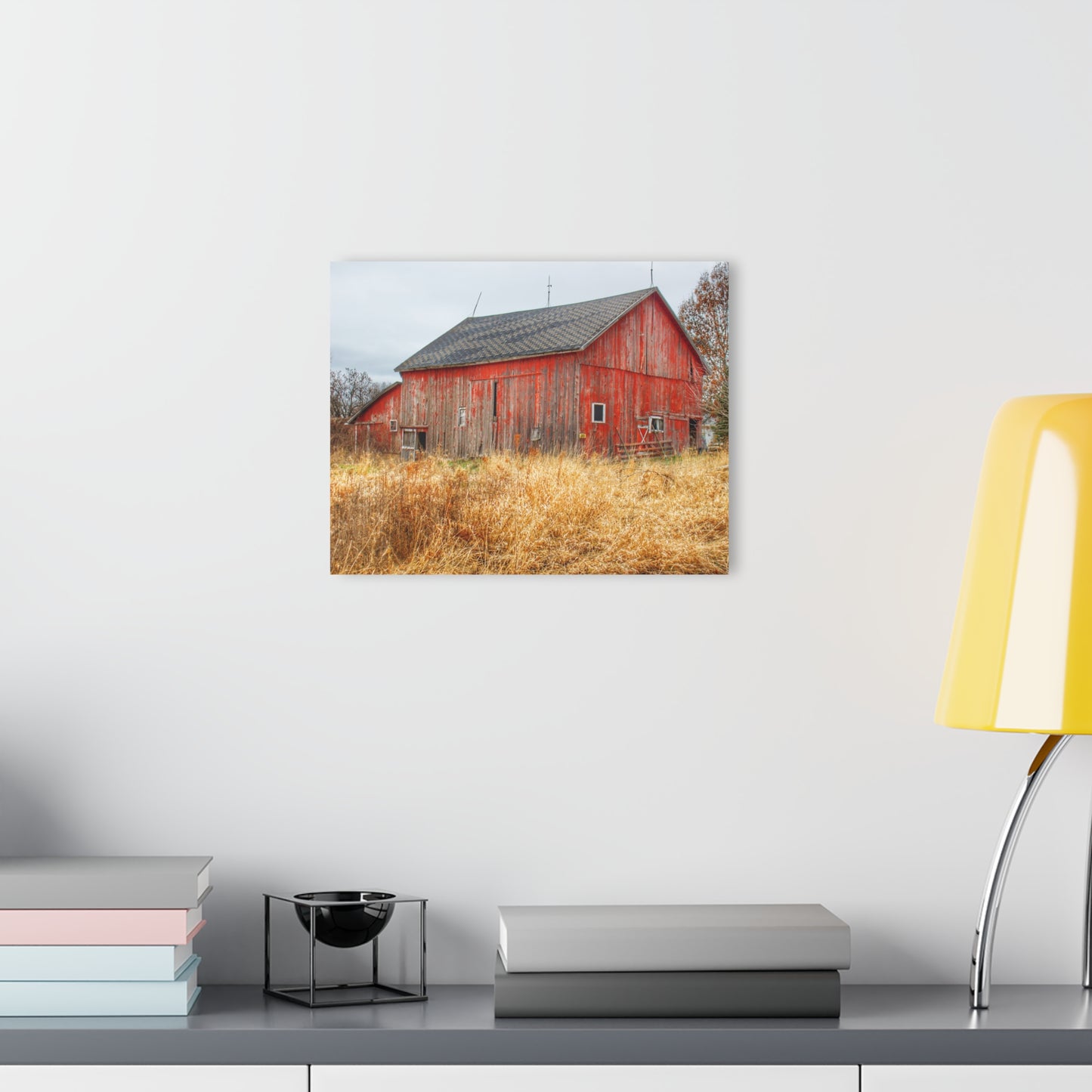 U R There Photography Harrington Road Red Rustic Farmhouse Acrylic Wall Print