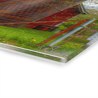 U R There Photography Mead Road Red Rustic Farmhouse Acrylic Wall Print