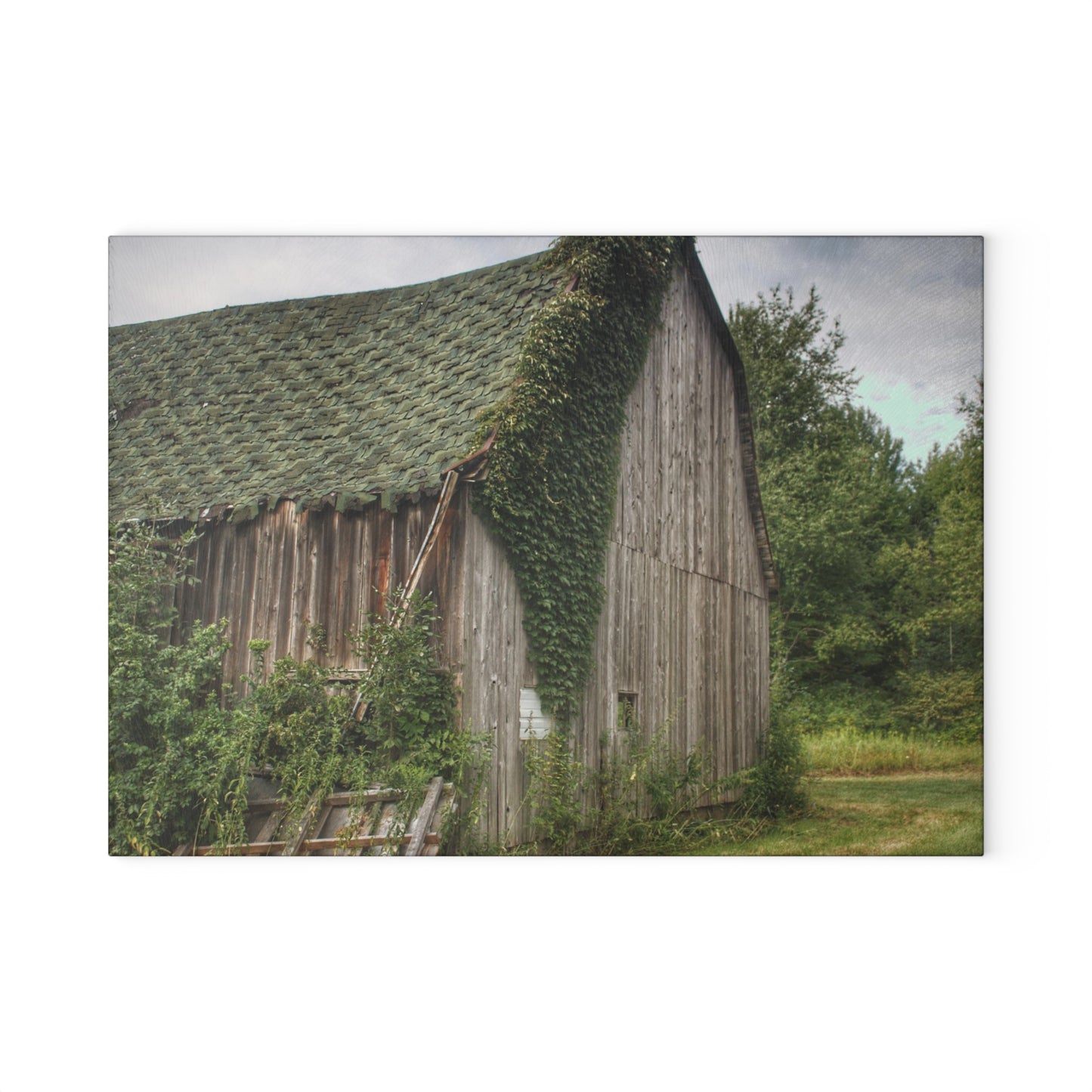 U R There Photography Chambers Grey Rustic Farmhouse Tempered-Glass Cutting Board