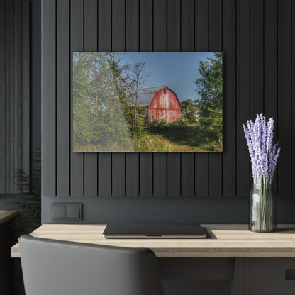 Barn Boutique Modern Farmhouse Acrylic Wall Print| Columbiaville Red in Summer II