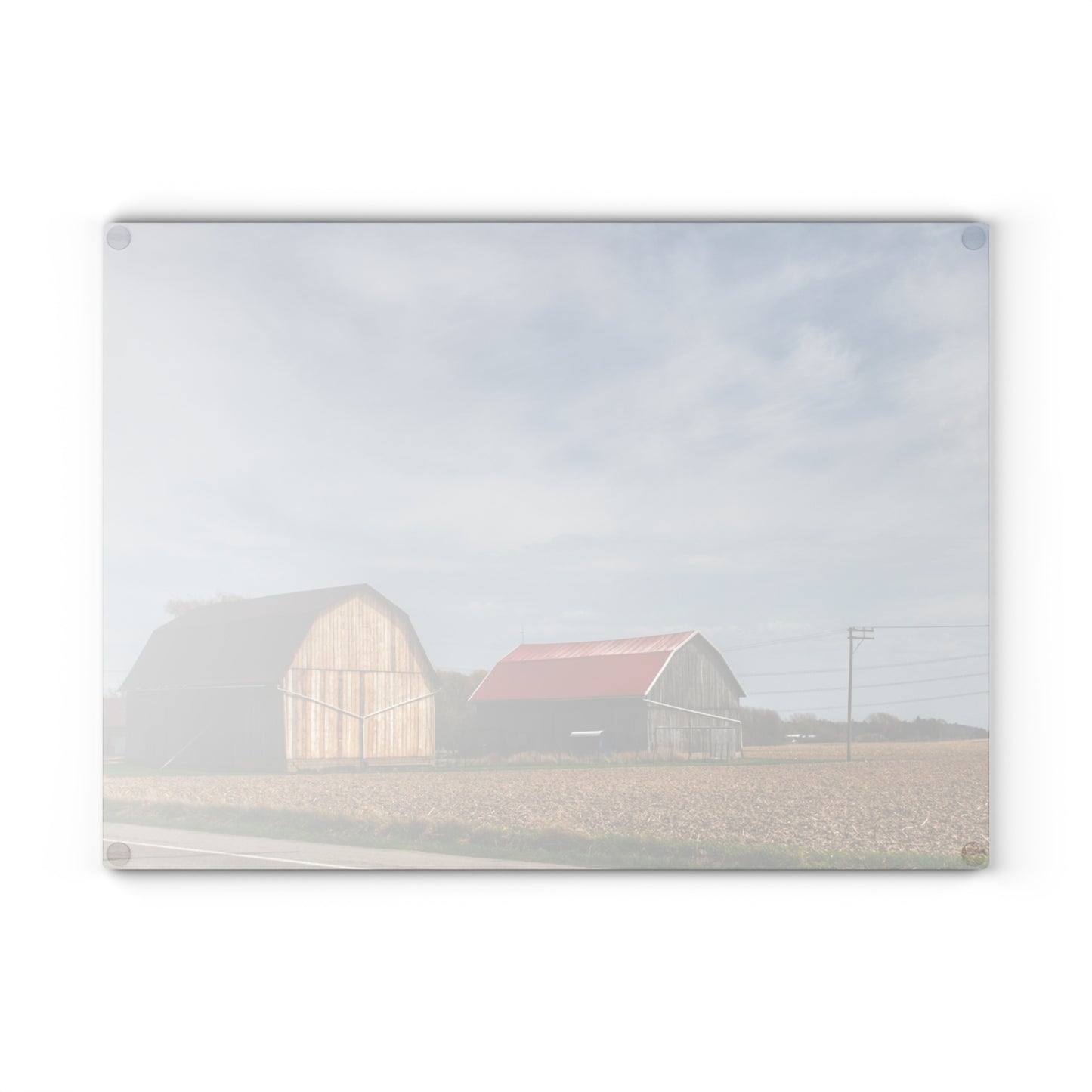 U R There Photography Unionville Center Street Greys Rustic Farmhouse Tempered-Glass Cutting Board