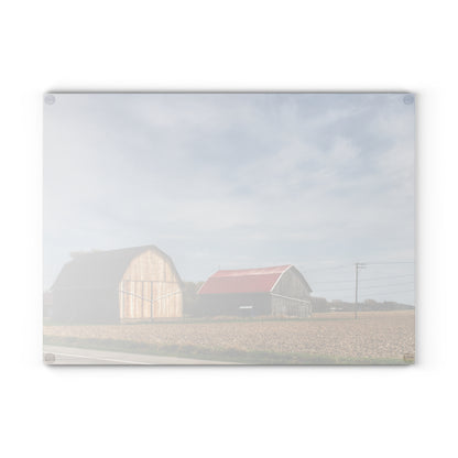 U R There Photography Unionville Center Street Greys Rustic Farmhouse Tempered-Glass Cutting Board