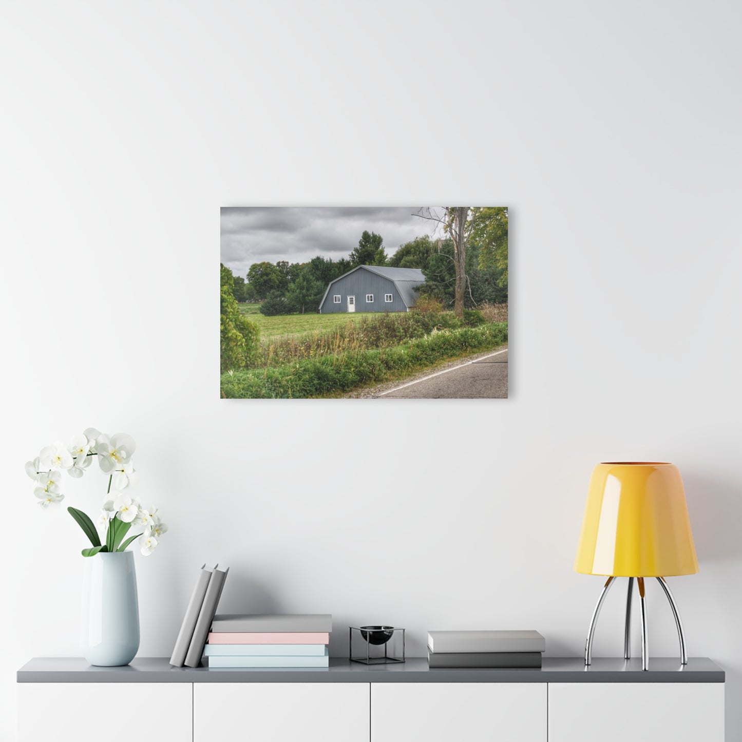 U R There Photography Hinson Road Grey Quonset Rustic Farmhouse Acrylic Wall Print