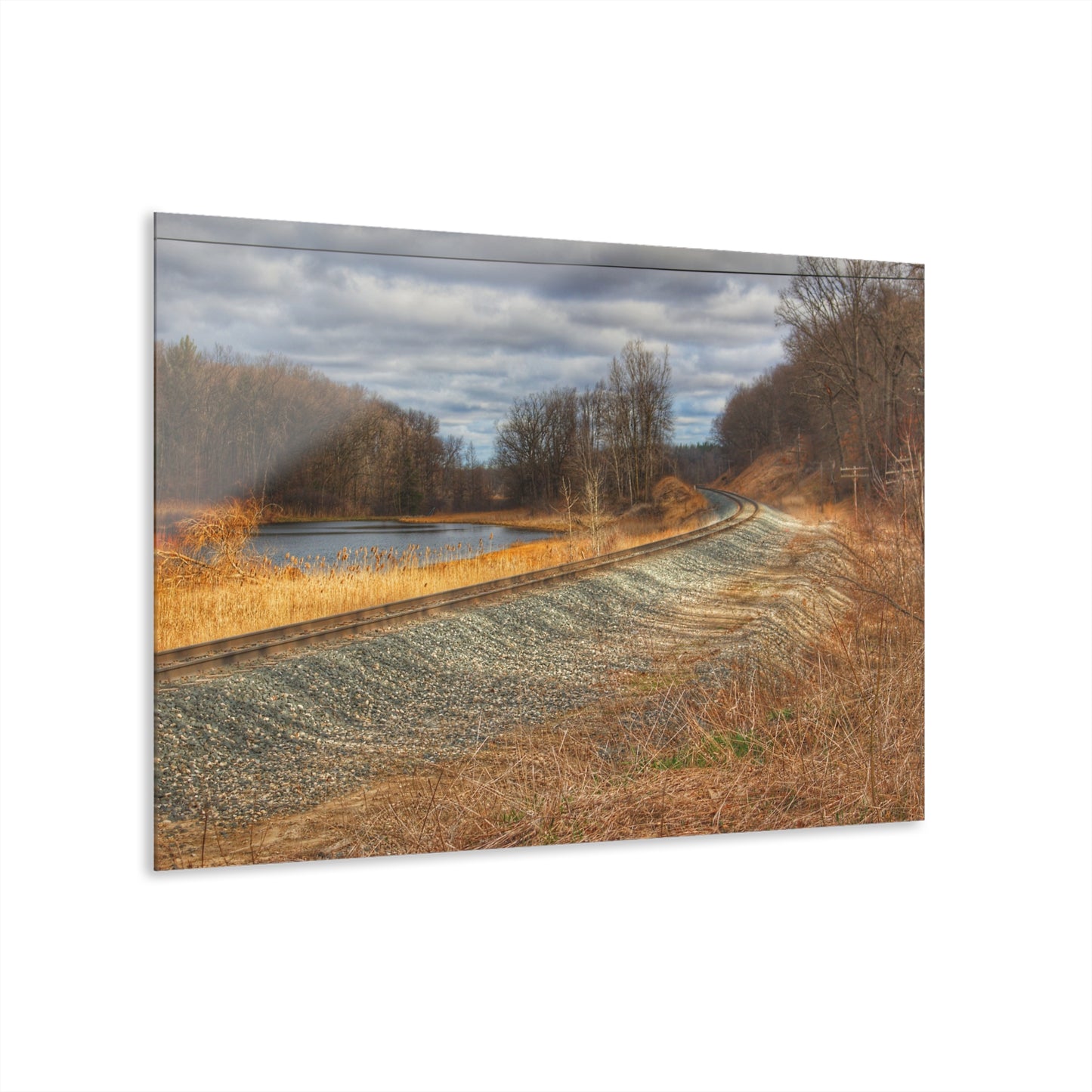 U R There Photography Aside the Tracks in Holly Rustic Farmhouse Acrylic Wall Print