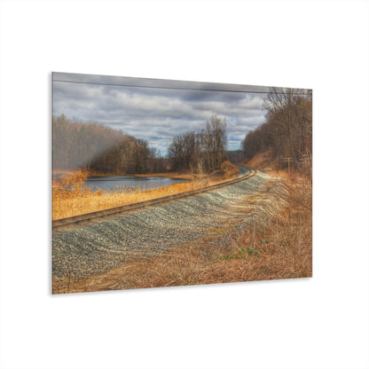 U R There Photography Aside the Tracks in Holly Rustic Farmhouse Acrylic Wall Print