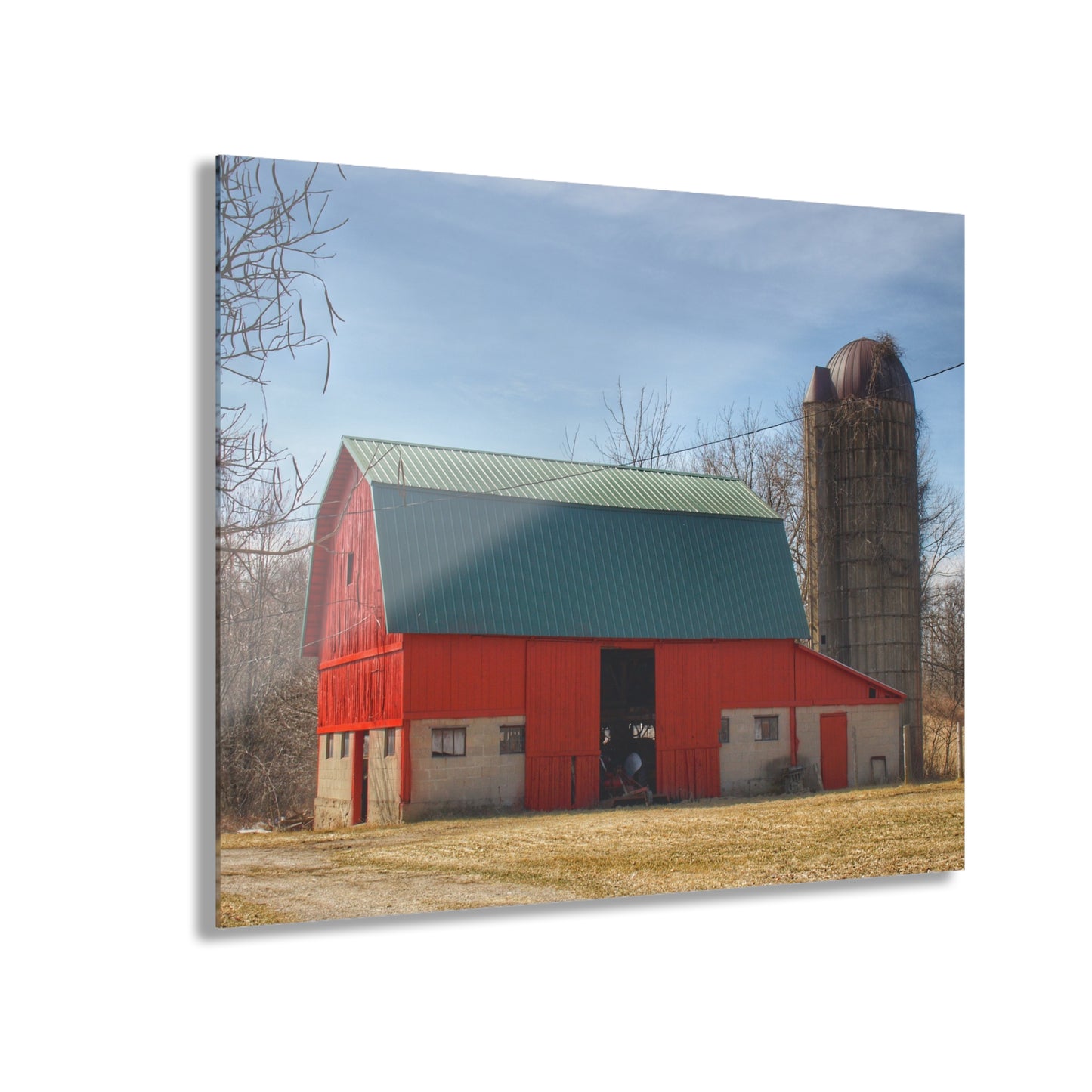 U R There Photography Wilson Road Red and Silo II Rustic Farmhouse Acrylic Wall Print