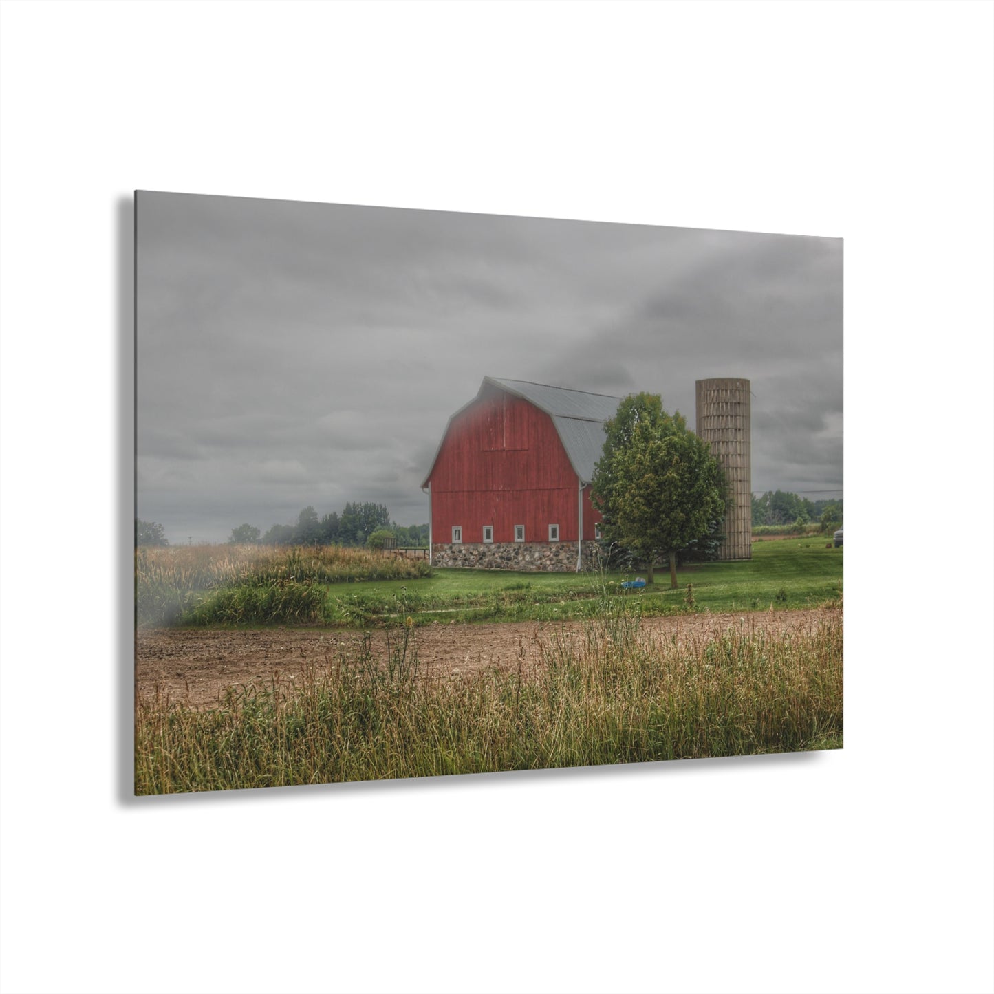U R There Photography Clifford Road Red and Silo II Rustic Farmhouse Acrylic Wall Print