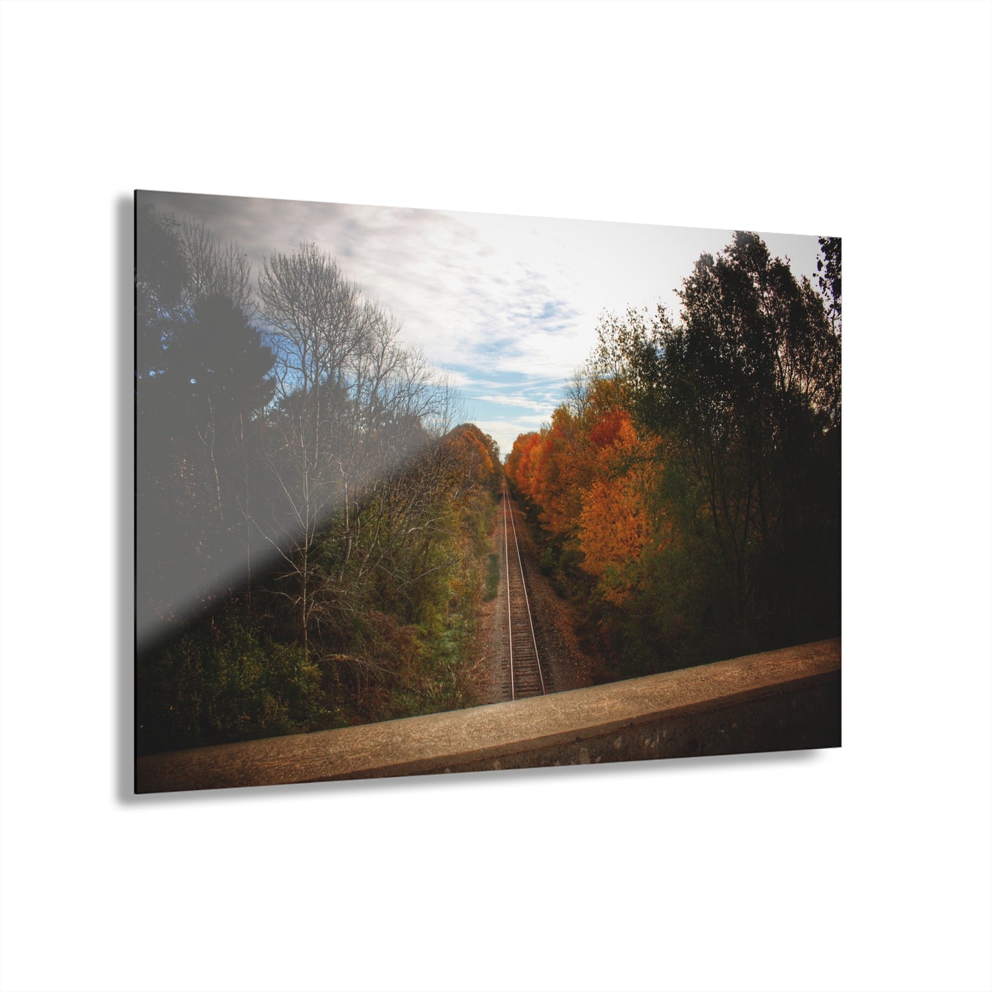 U R There Photography Above the Tracks in Vassar Rustic Farmhouse Acrylic Wall Print