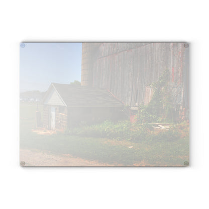 U R There Photography Marlette Red V Rustic Farmhouse Tempered-Glass Cutting Board