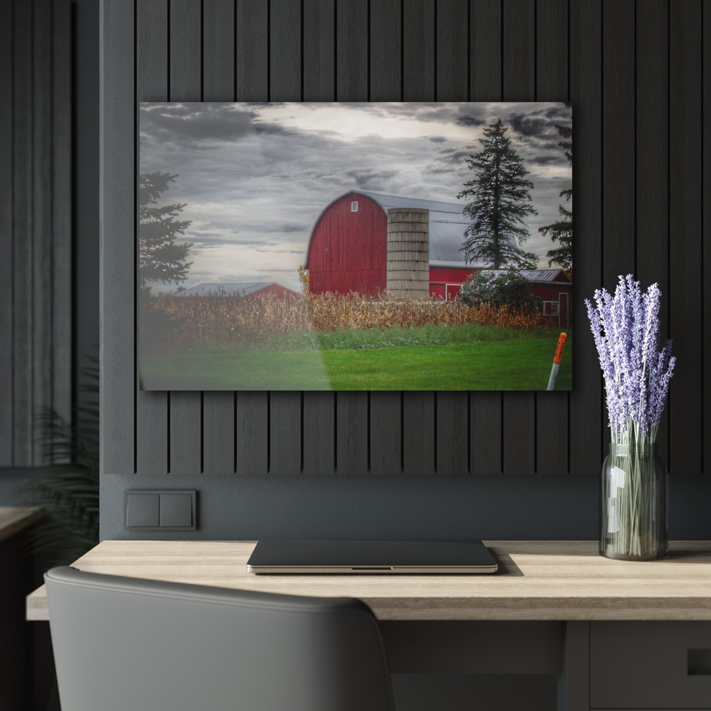 U R There Photography Haines Roadside Red and Silo Rustic Farmhouse Acrylic Wall Print