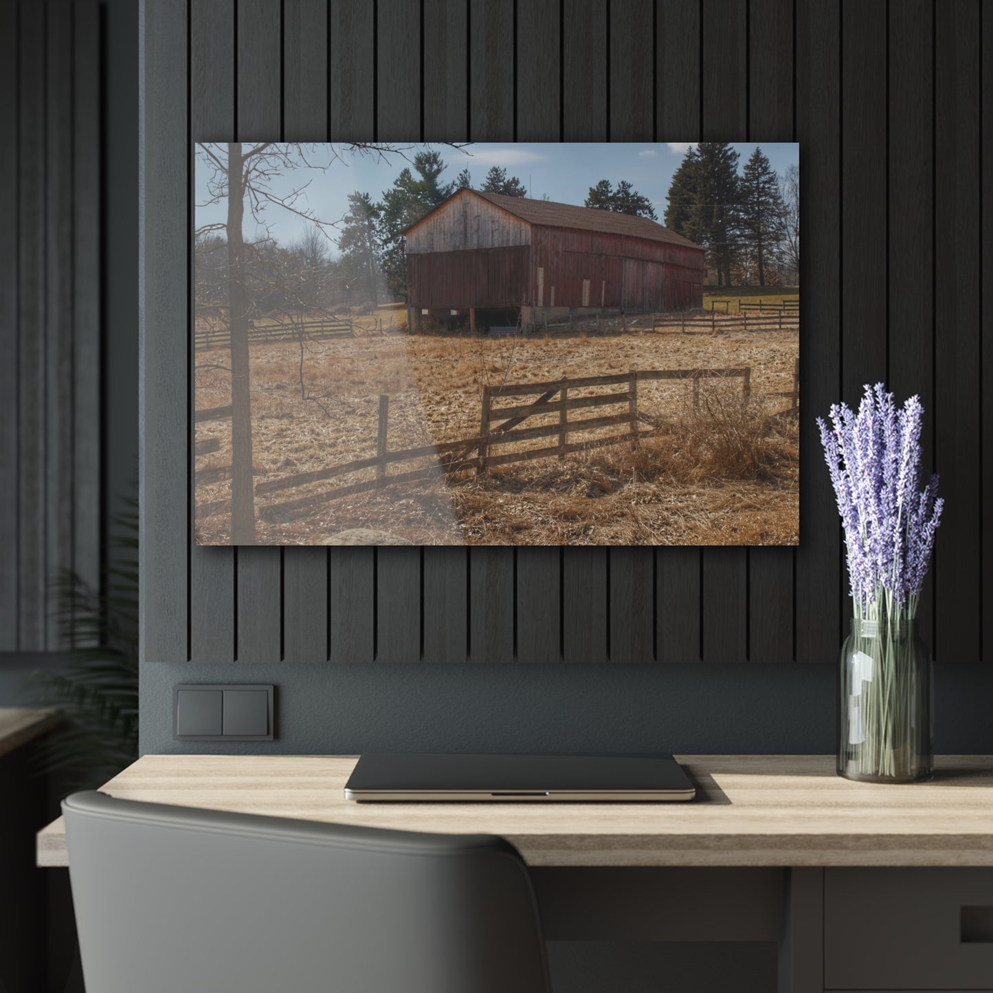 Barn Boutique Modern Farmhouse Acrylic Wall Print| Hough Road Rustic Red