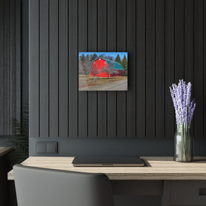 U R There Photography Campground Road Red Rustic Farmhouse Acrylic Wall Print