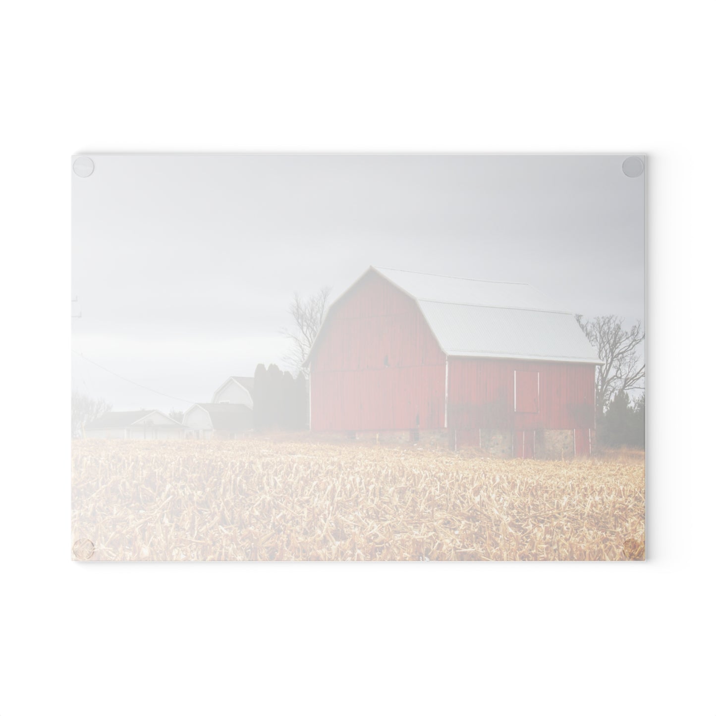 U R There Photography Jones Road Red Rustic Farmhouse Tempered-Glass Cutting Board