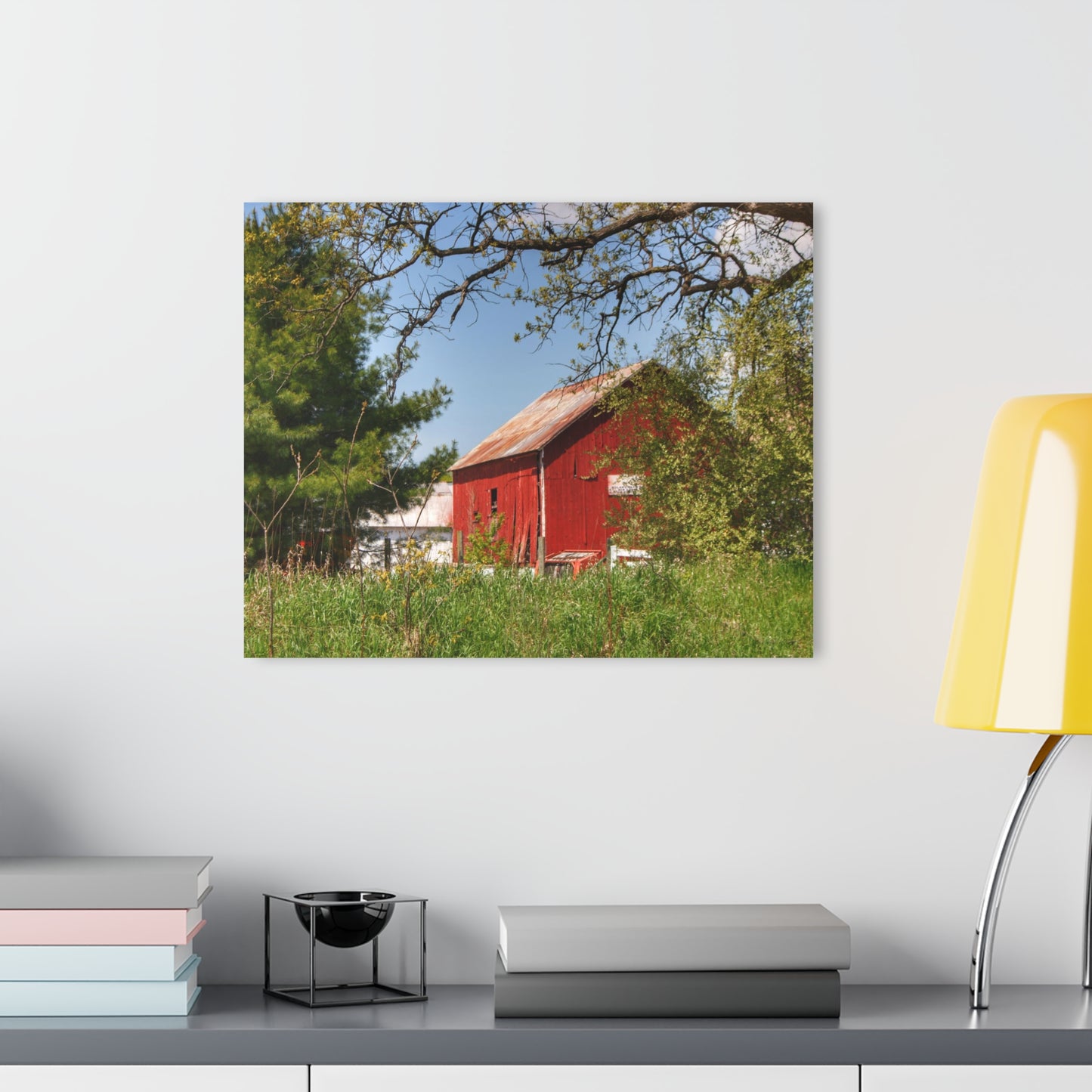 U R There Photography Bronson Lake Road Barn at the Bend Rustic Farmhouse Acrylic Wall Print