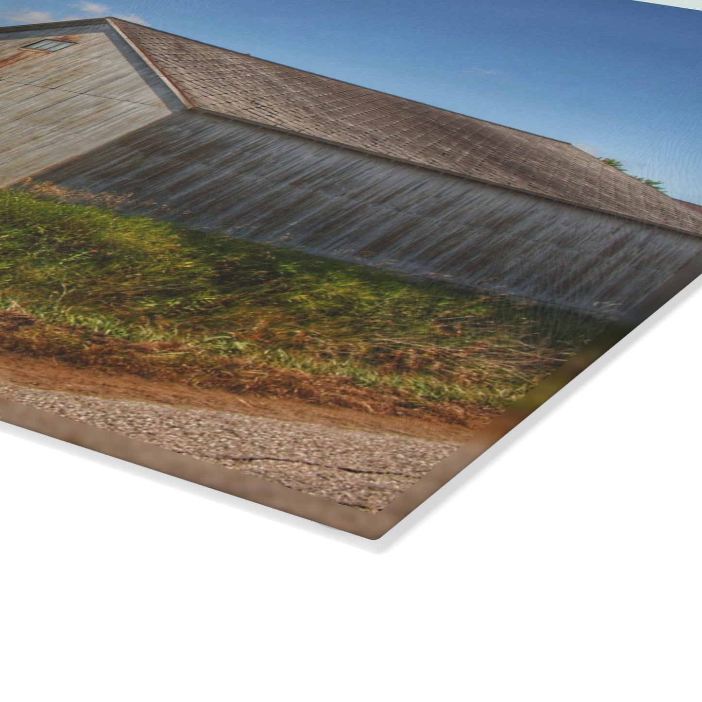 U R There Photography Copper Greys Rustic Farmhouse Tempered-Glass Cutting Board