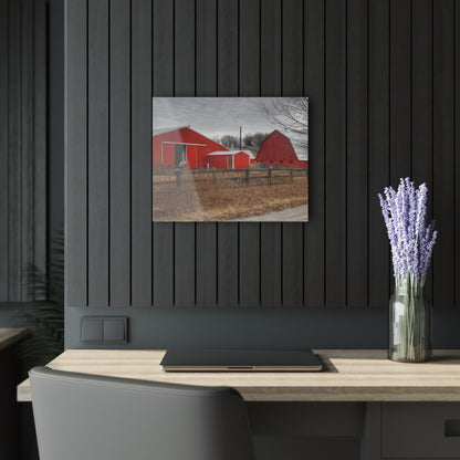 U R There Photography January Reds Rustic Farmhouse Acrylic Wall Print