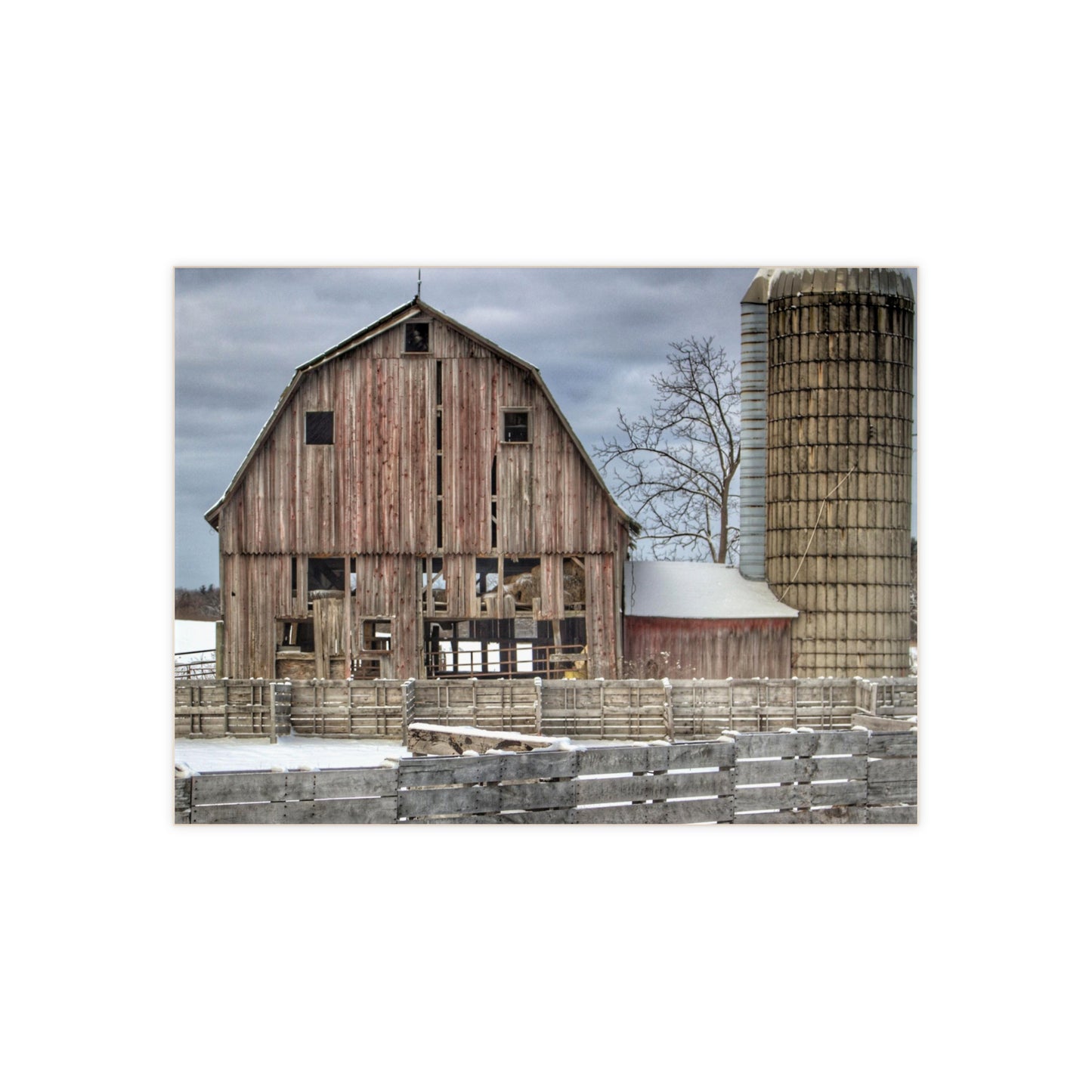 U R There Photography Old Marathon Red Rustic Farmhouse Decorative Ceramic Tile