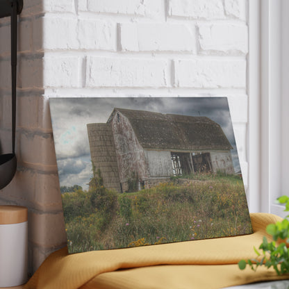U R There Photography Castle Road White Rustic Farmhouse Tempered-Glass Cutting Board
