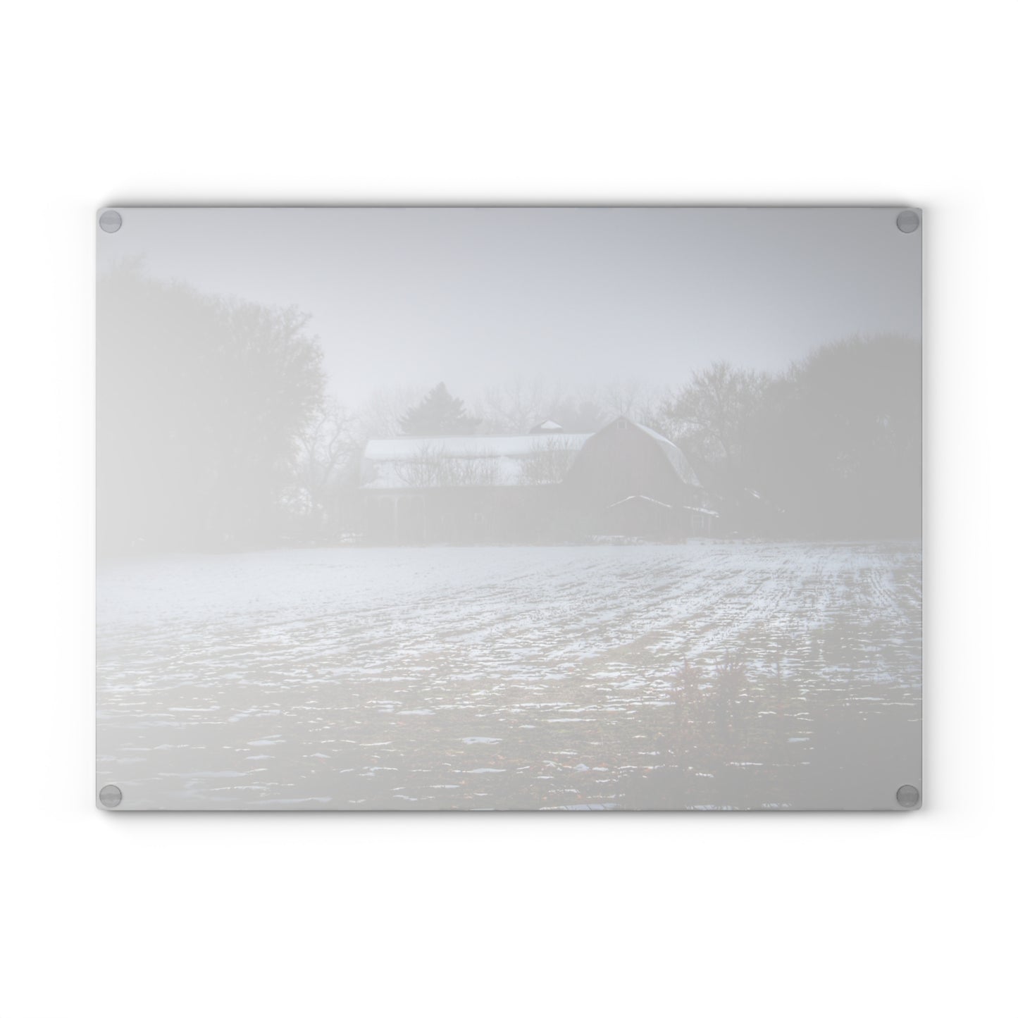 U R There Photography Holmes Road Red III Rustic Farmhouse Tempered-Glass Cutting Board