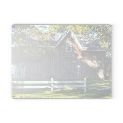 U R There Photography Hunters Creek Quilted II Rustic Farmhouse Tempered-Glass Cutting Board