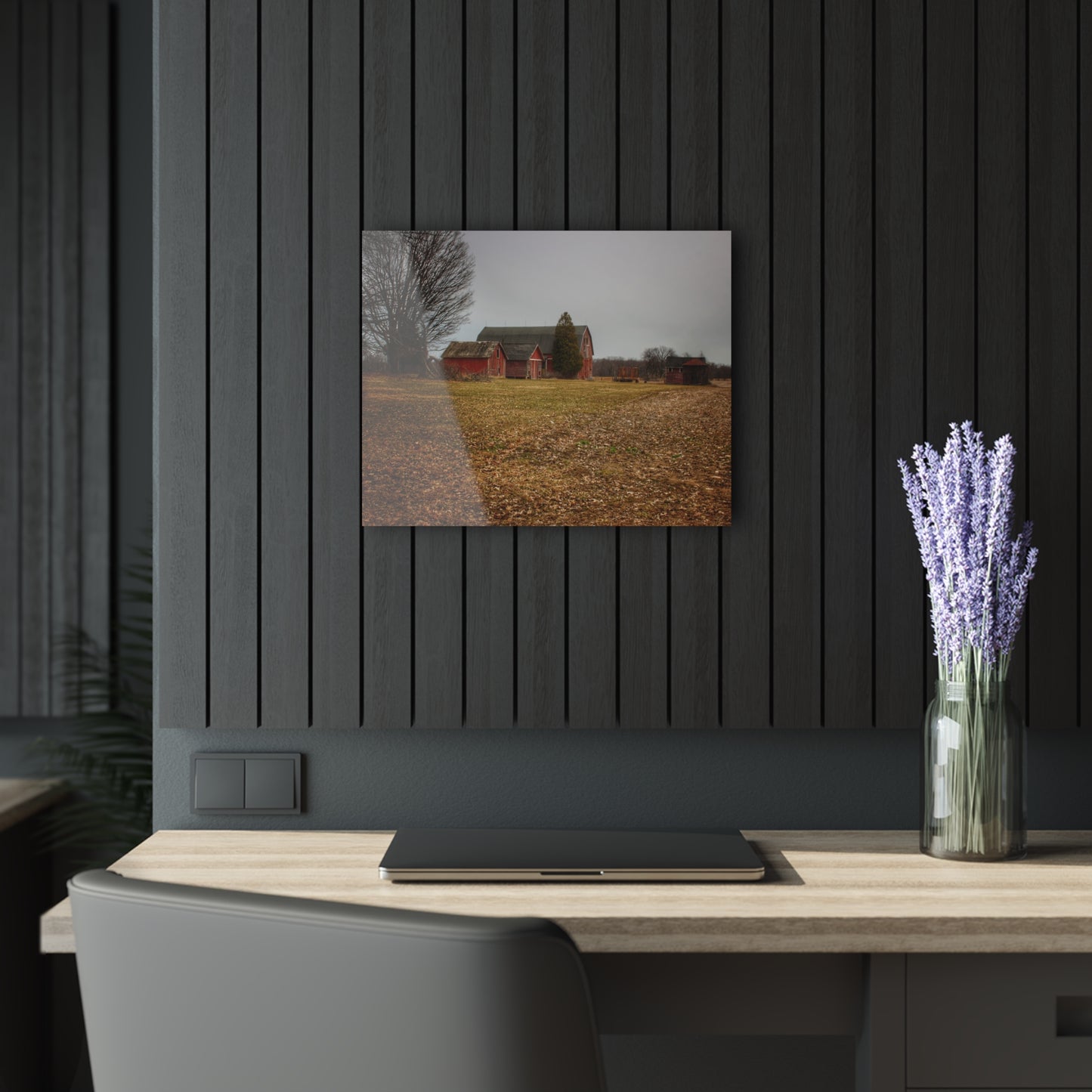 U R There Photography Wilder Road Reds in Spring Rustic Farmhouse Acrylic Wall Print