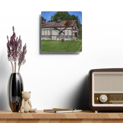 U R There Photography Bordman Road Rusted Rustic Farmhouse Acrylic Analog Wall Clock
