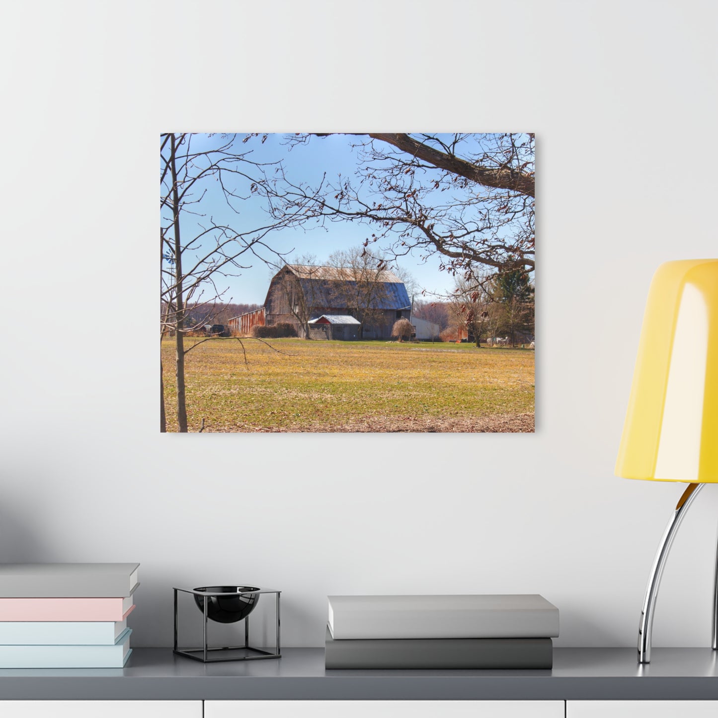 U R There Photography Rider Road Greys Rustic Farmhouse Acrylic Wall Print