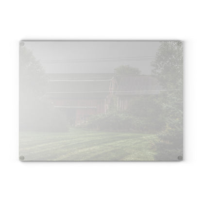 U R There Photography Bowers Road Grey Duo II Rustic Farmhouse Tempered-Glass Cutting Board