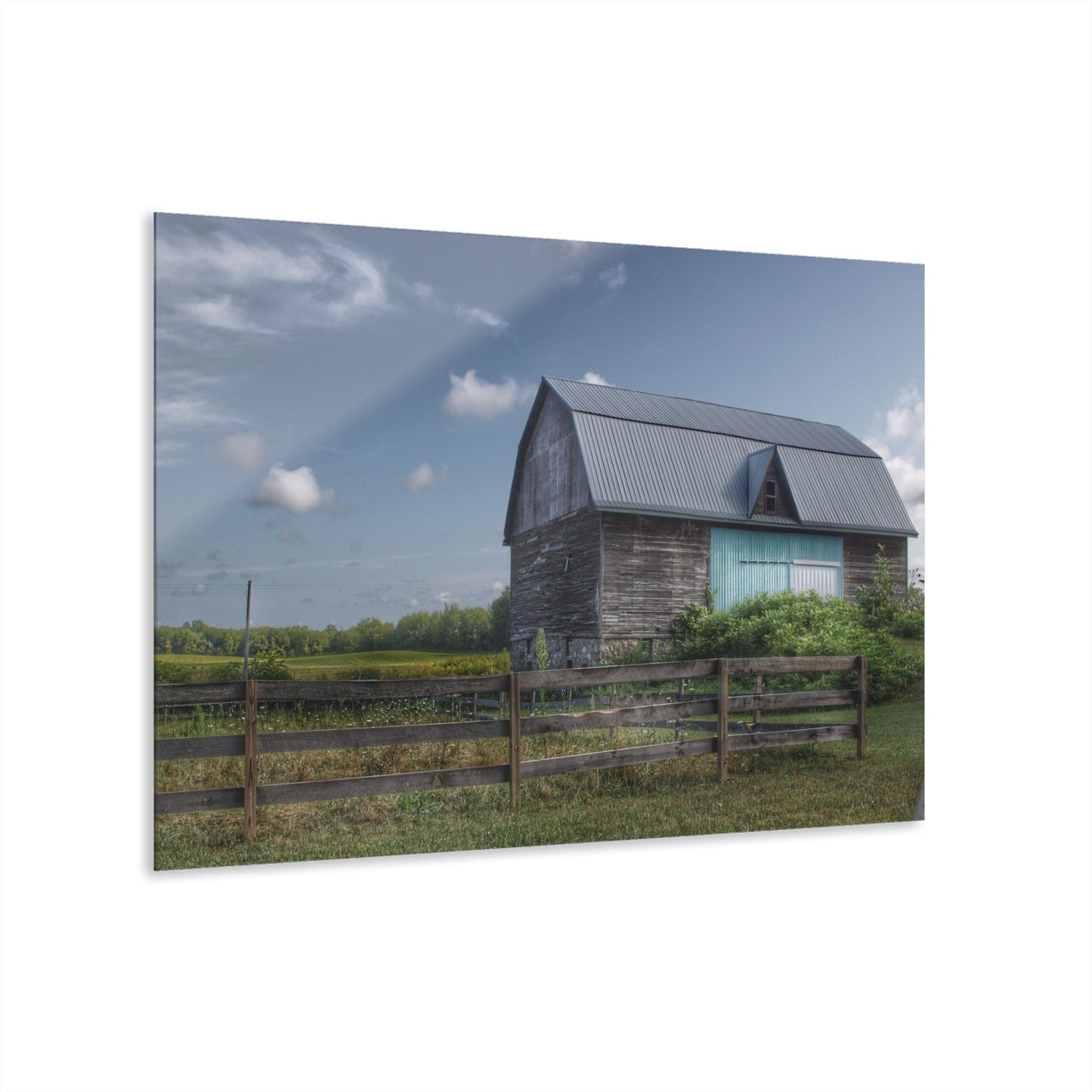 U R There Photography Harris Road Grey Rustic Farmhouse Acrylic Wall Print