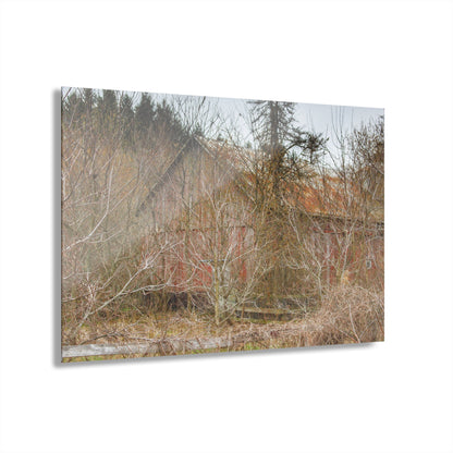 U R There Photography Klam Road Hidden Gable Red Rustic Farmhouse Acrylic Wall Print
