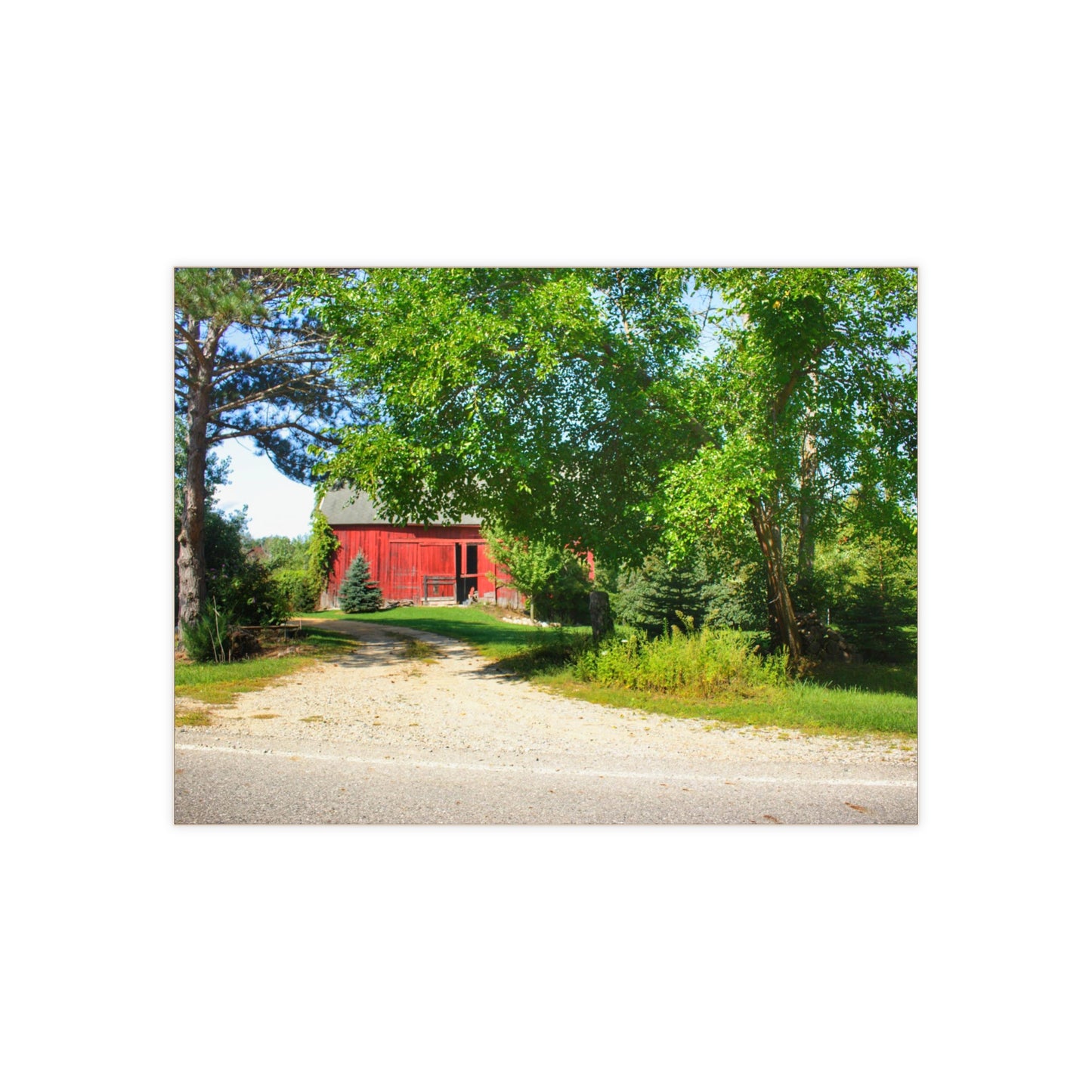 U R There Photography Caro Hidden Red Rustic Farmhouse Decorative Ceramic Tile