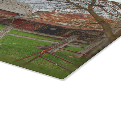 U R There Photography Dodge Road Forgotten Greys Rustic Farmhouse Tempered-Glass Cutting Board