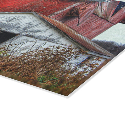 U R There Photography German Road Red II Rustic Farmhouse Tempered-Glass Cutting Board