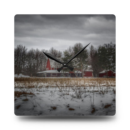 U R There Photography Across the Field in Thornville Rustic Farmhouse Acrylic Analog Wall Clock
