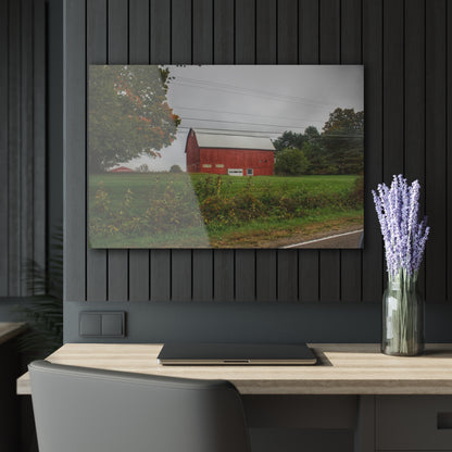 U R There Photography Bronson Lake Road Red Rustic Farmhouse Acrylic Wall Print