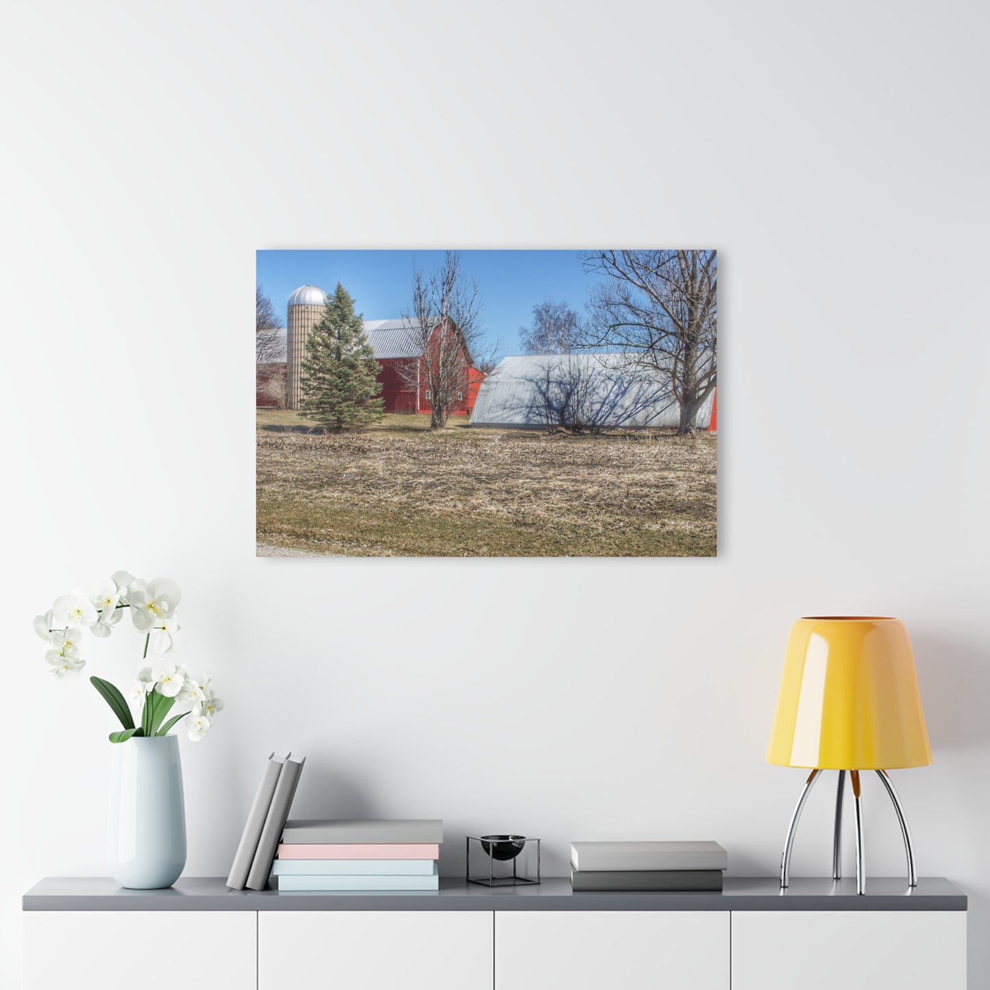 U R There Photography German Road Reds Rustic Farmhouse Acrylic Wall Print