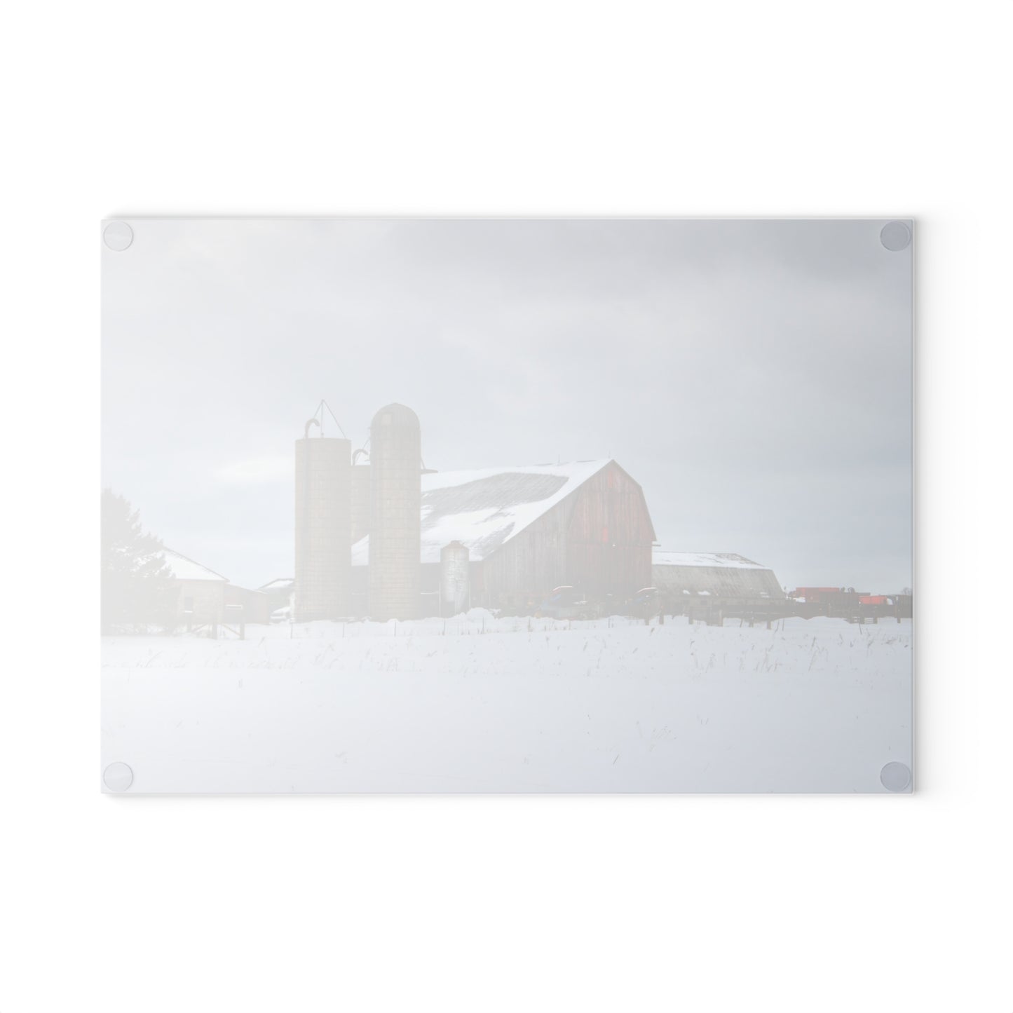 U R There Photography Five Lakes Farm II Rustic Farmhouse Tempered-Glass Cutting Board