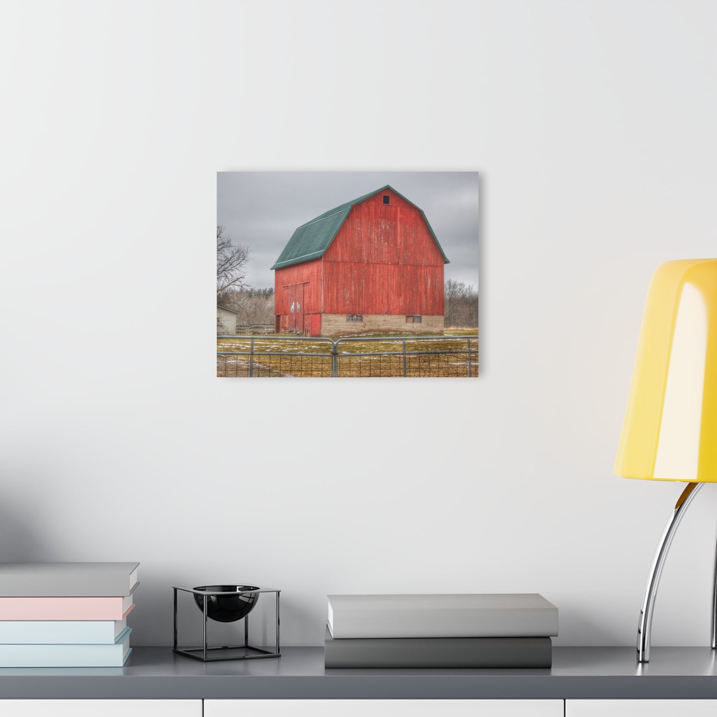 U R There Photography Lonsberry Red Rustic Farmhouse Acrylic Wall Print