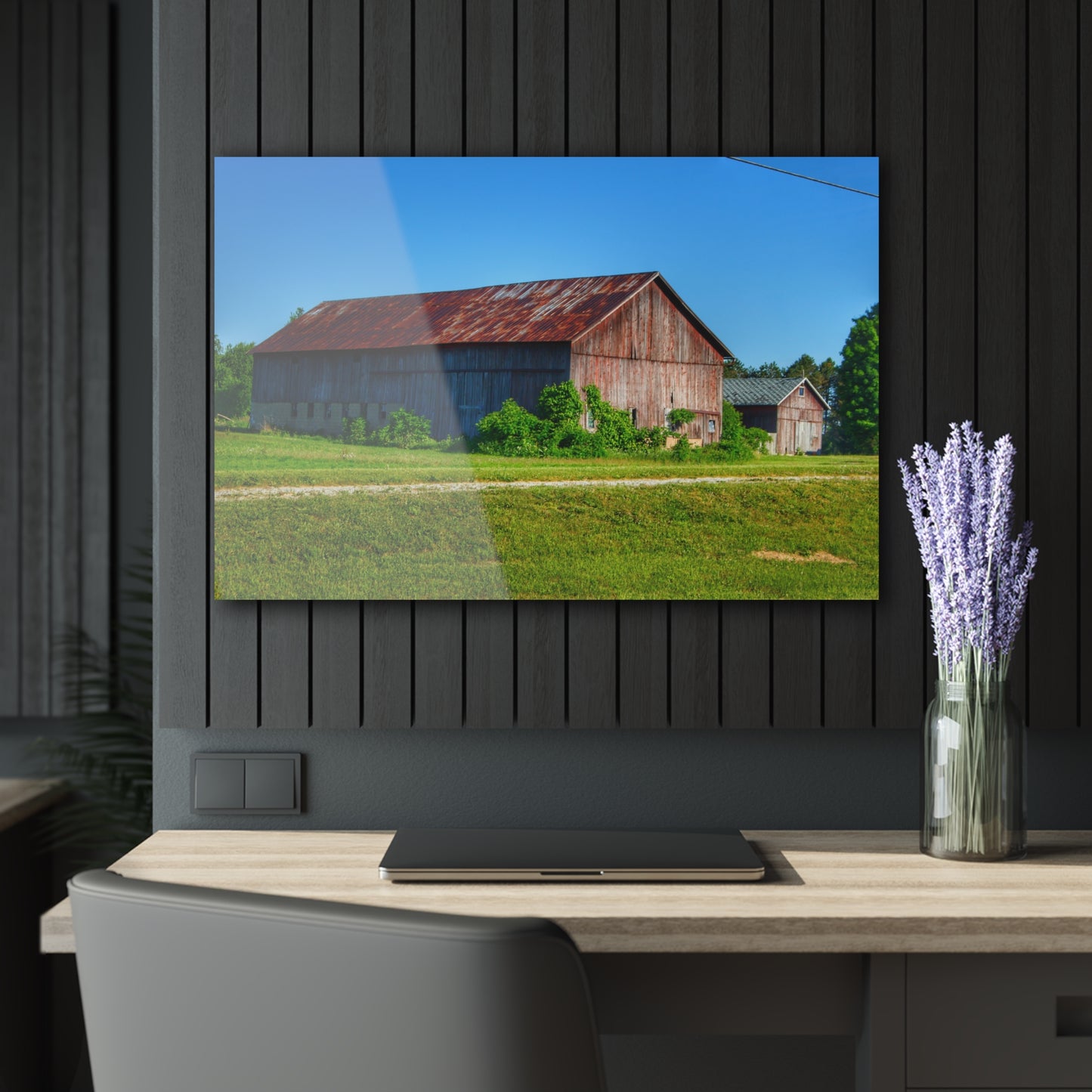 U R There Photography Otisville Rusted Reds Rustic Farmhouse Acrylic Wall Print