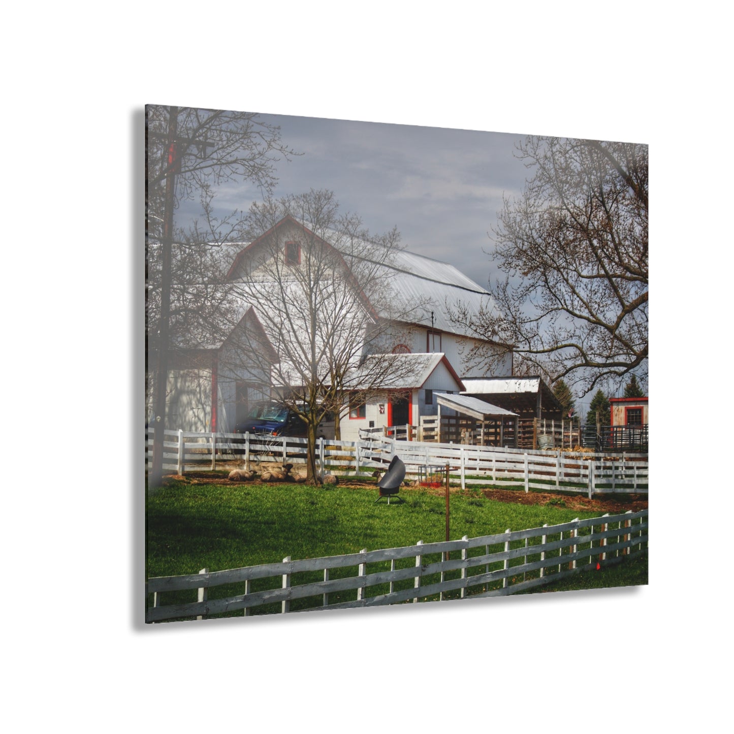 U R There Photography Henderson Whites Rustic Farmhouse Acrylic Wall Print