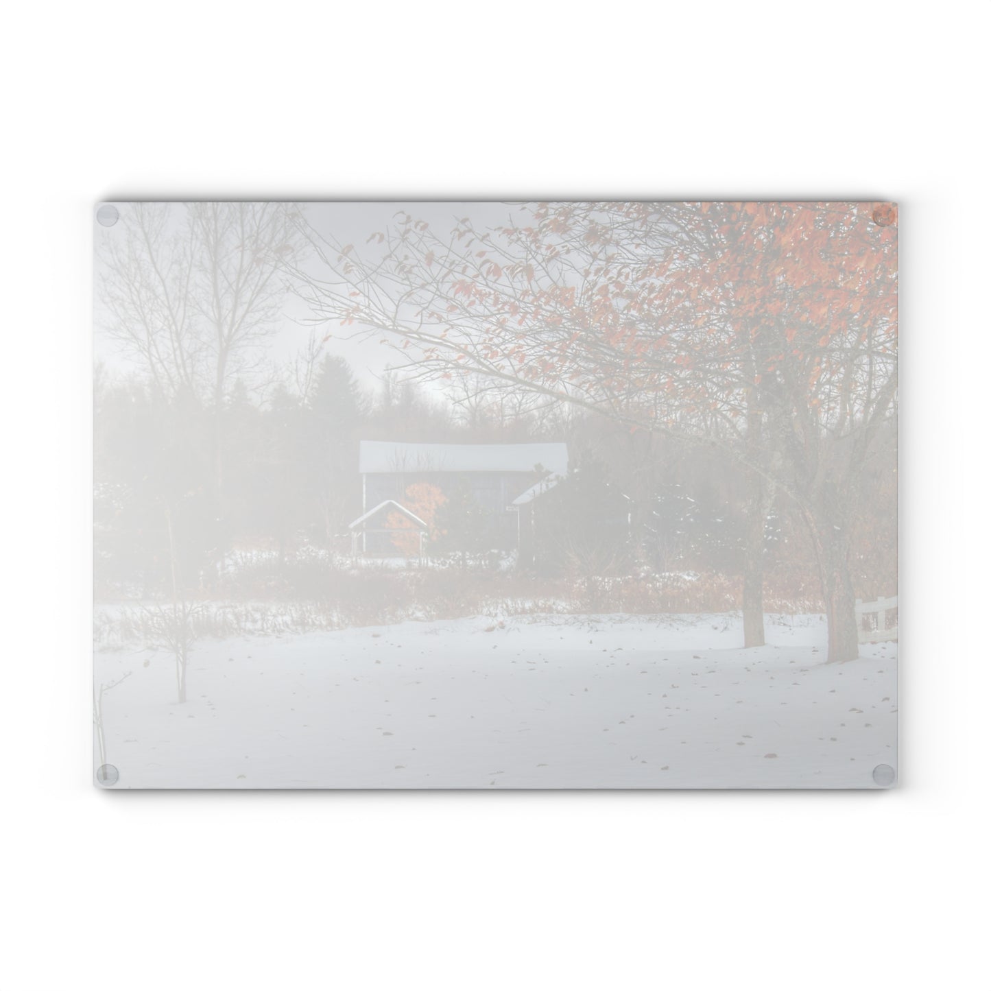 U R There Photography Oregon Road Blue Rustic Farmhouse Tempered-Glass Cutting Board