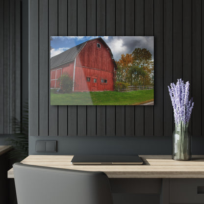 U R There Photography Hegal Road Old Red II Rustic Farmhouse Acrylic Wall Print