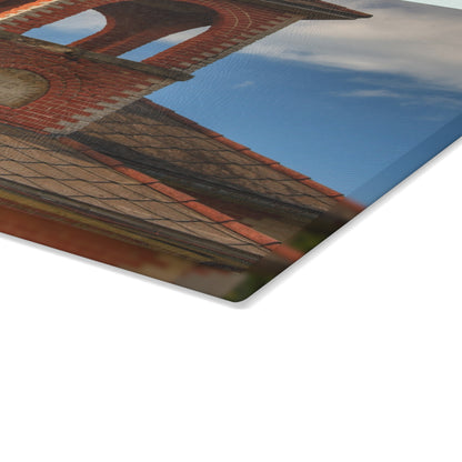 U R There Photography North Grove Road Schoolhouse II Rustic Farmhouse Tempered-Glass Cutting Board