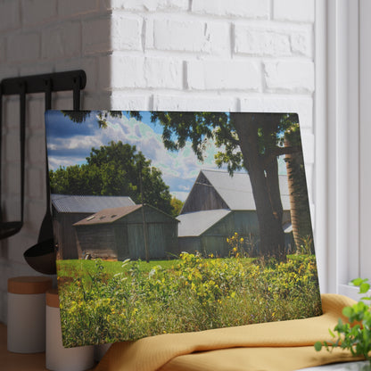 U R There Photography Hough Road Greys Rustic Farmhouse Tempered-Glass Cutting Board