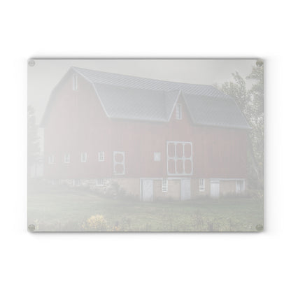U R There Photography Vassar Road Red I Rustic Farmhouse Tempered-Glass Cutting Board