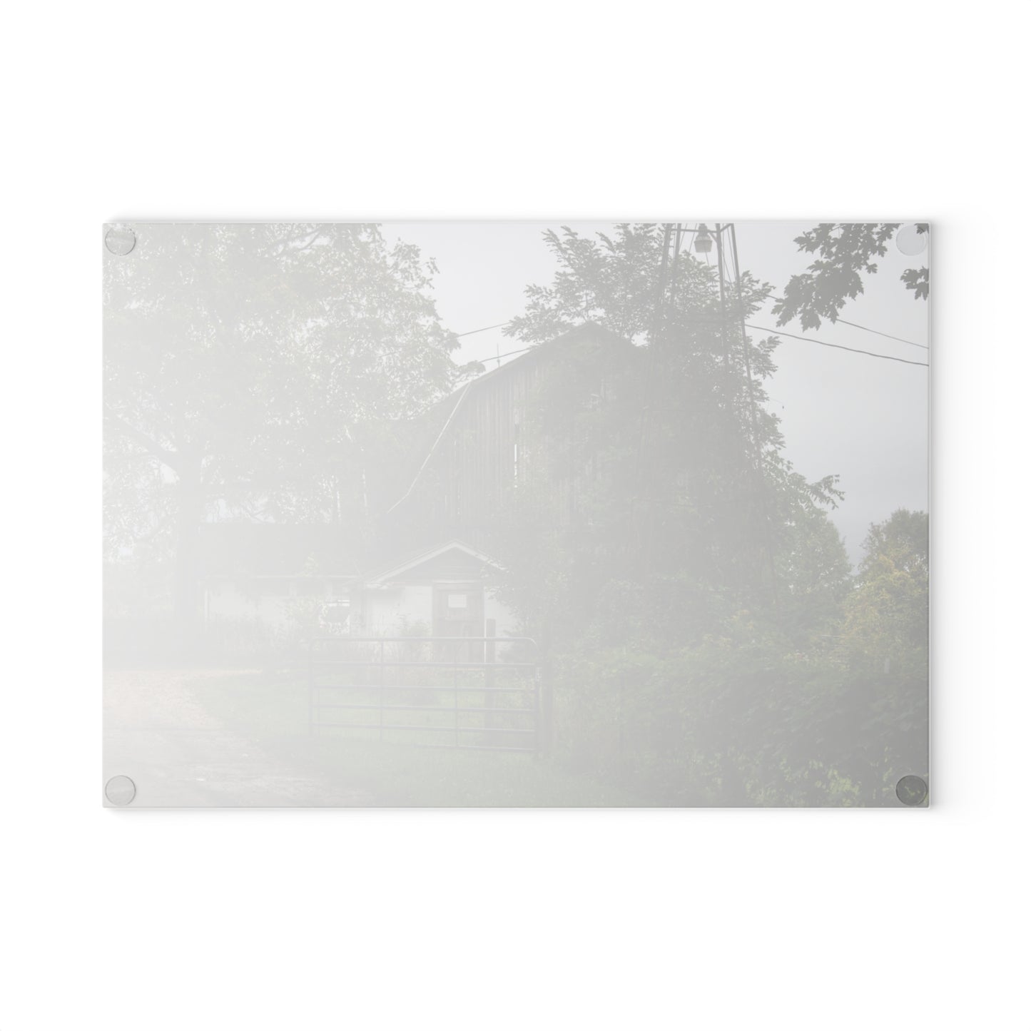 U R There Photography Noble Road Hidden Grey Rustic Farmhouse Tempered-Glass Cutting Board