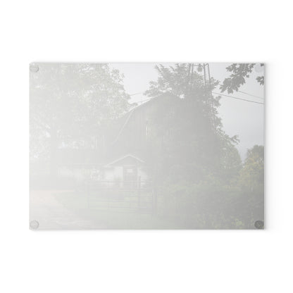 U R There Photography Noble Road Hidden Grey Rustic Farmhouse Tempered-Glass Cutting Board