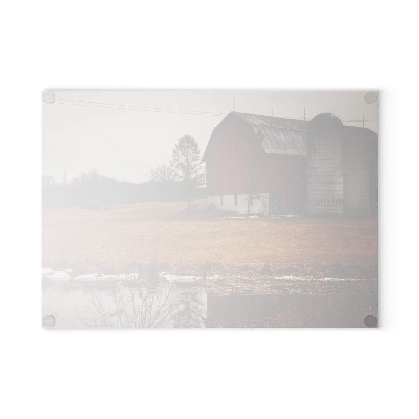 U R There Photography Havenss Road Red Rustic Farmhouse Tempered-Glass Cutting Board