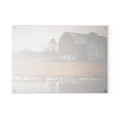 U R There Photography Havenss Road Red Rustic Farmhouse Tempered-Glass Cutting Board