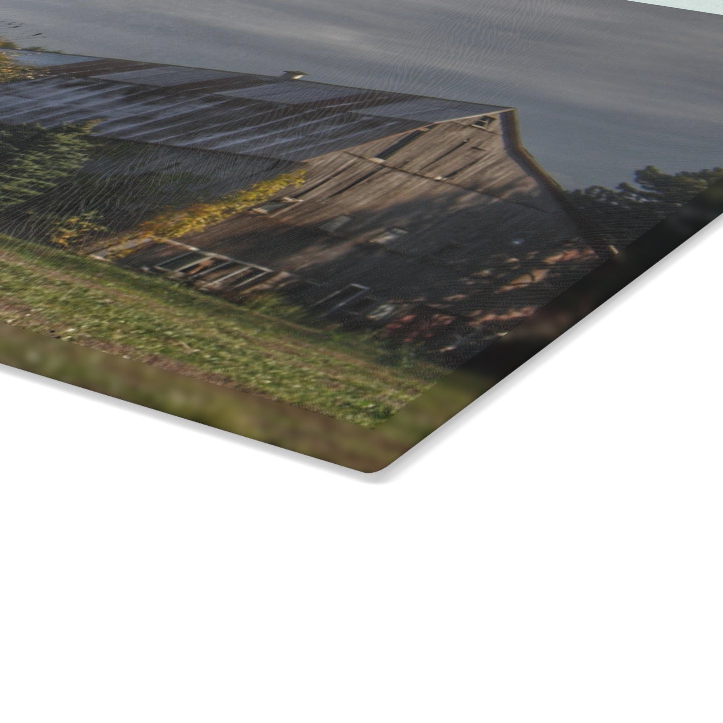 U R There Photography Collapsing in Croswell Rustic Farmhouse Tempered-Glass Cutting Board